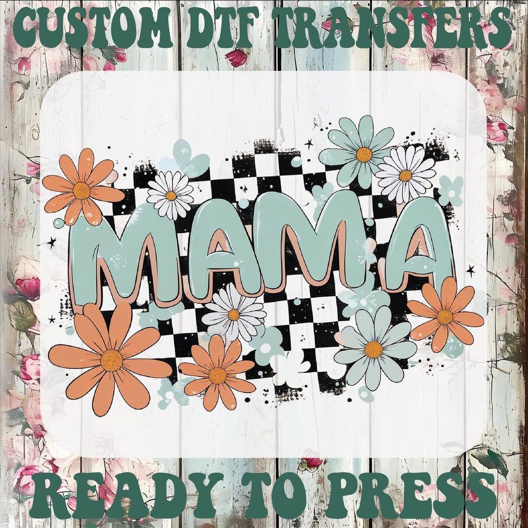 Retro Mama Floral DTF Transfer, Spring Mom Heat Press, Mother's Day ...