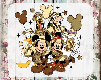 Animal Kingdom Dtf, Disney Safari Ready To Press, Animal Kingdom Heat Transfer, Mickey and Friends Safari Iron On Transfer, Dtf Shirt Print