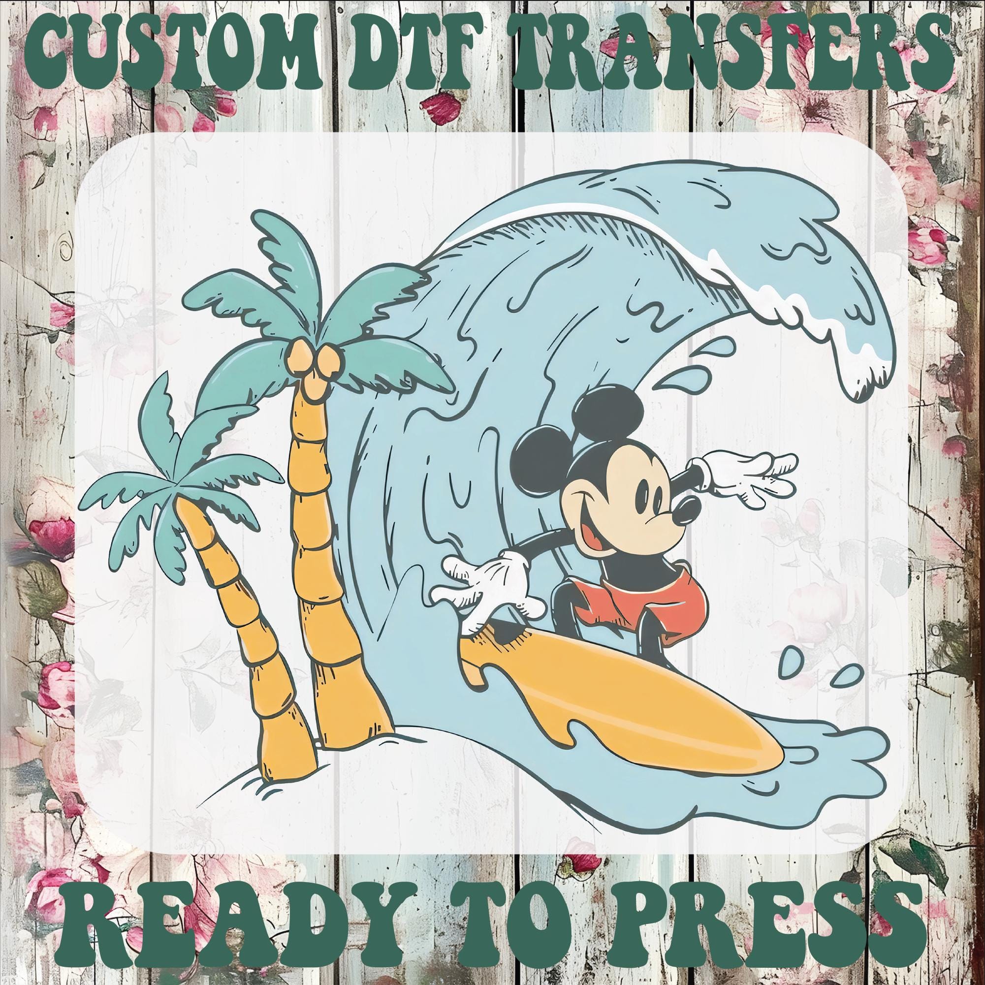 Mickey Mouse Surf Wall Decals - Etsy