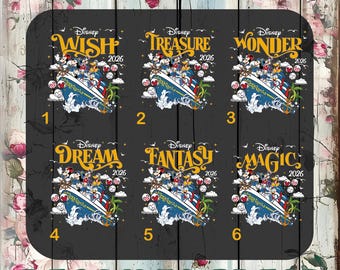 Transfert Dtf 2026 Disneyland Cruise Line, Mickey et ses amis prêts à être imprimés