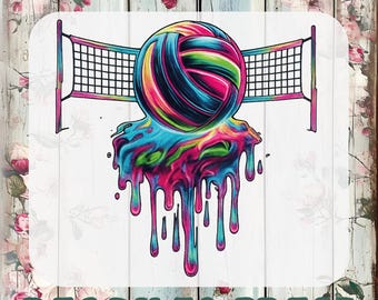 Volleyball Drip DTF Transfer: Game Day Iron-On, Ready To Press
