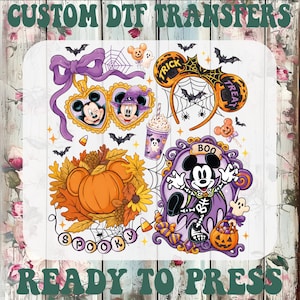 Spooky Mouse and Friends Frames DTF Transfer, Disney Halloween Ready To Press