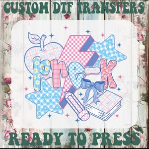 Pre-K Teacher Heat Transfer: Retro Back To School Iron-On DTF