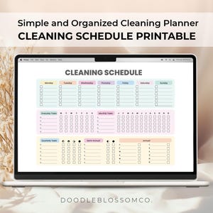 Planejador de Limpeza Editável em PDF | Quadro Digital de Tarefas | Cronograma de Limpeza Diário e Semanal | Organizador de Rotina de Destralhe Fácil de Usar