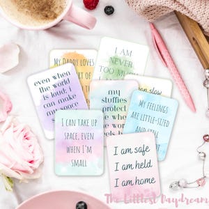 Little Space Comfort Affirmationskarten | Druckbares KG/L Selbstberuhigendes Set | Weiche Pastell-Routine für Littles | Sofort Download PDF