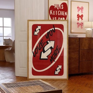 "Love You More" Digital Print - Romantic Poster Inspired by Carta Uno, Modern Wall Decor, Valentine's Day or Anniversary Gift