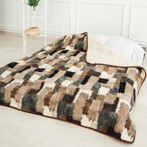 Natural Wool Blanket, Warm Breathable Bedding, Cozy Blanket, Sustainable Gift