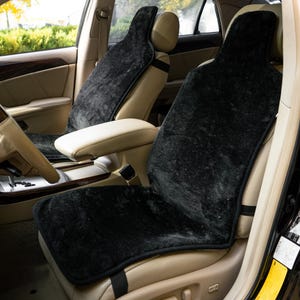 Wool Car Seat Cover – Natural Sheepskin Protector, Warm & Durable, Universal Fit for Comfort