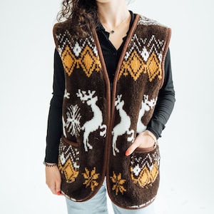 Damen Schaffell-Wollweste | Handgefertigte Naturwolle Weste | Warme Fleece gefütterte Winterweste | Boho Folk Style Oberbekleidung | Gemütliches Geschenk
