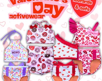 Valentine's Day activewear leotards & sets- child sizes
