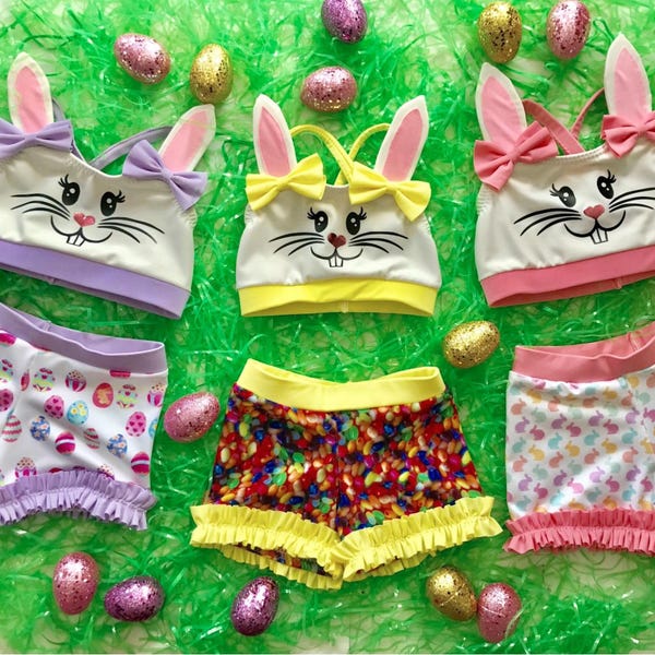 Flora in Valentine Bunnies Leotard
