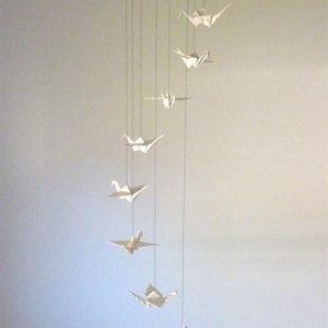 Origami Crane Mobile Eco Friendly Children Decor Baby Mobile Bookish Book Bedroom Recycled Upcycled Repurposed image 2