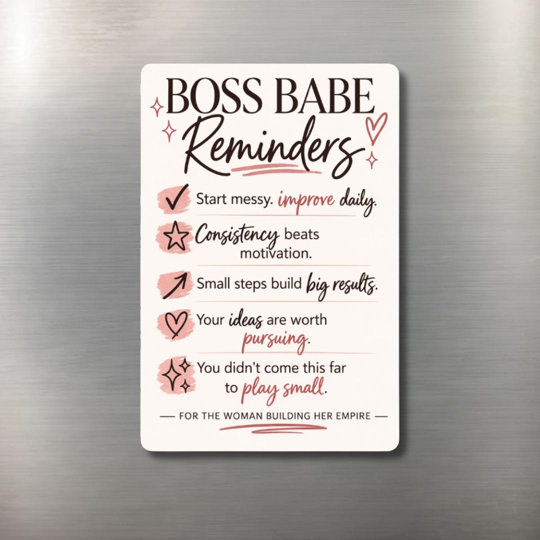 Boss Reminder Boss Babe Reminder Magnet for Women Entrepreneurs | Flexible Fridge ...