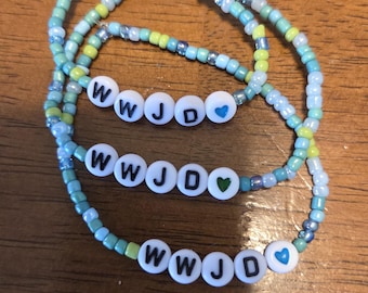WWJD Beaded Bracelet: Christian Faith Jewelry