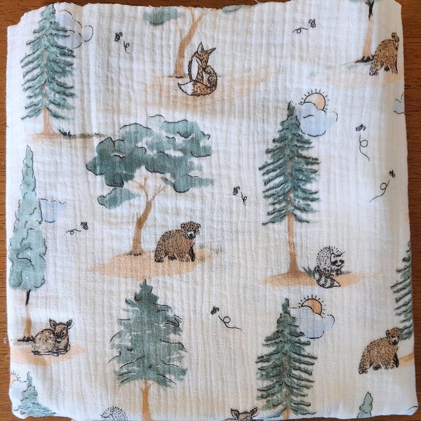 Woodland Animal Muslin Blanket