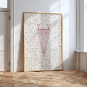 Caitlin Clark Girls Bedroom Floral Indiana Fever #22 Basketball Pennant Poster – Digital Download