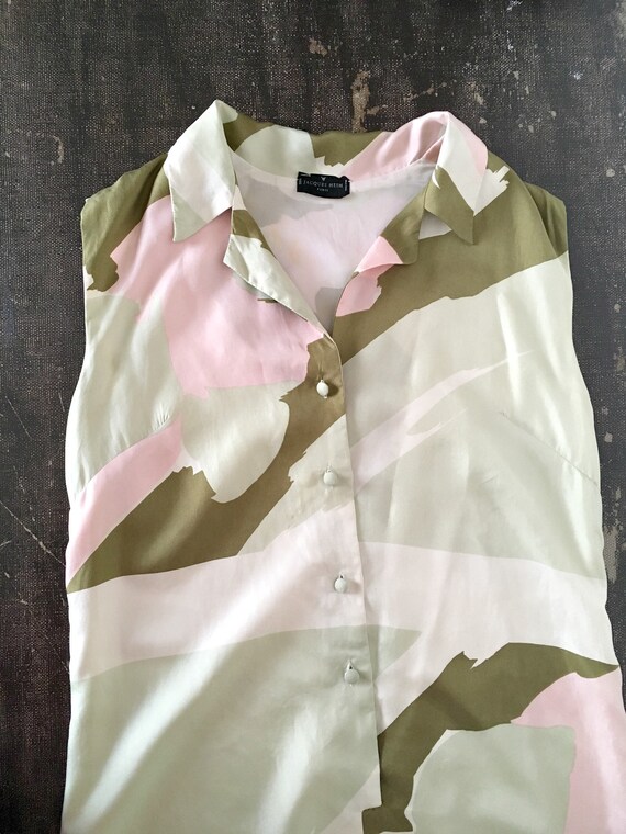 Vintage 1960s JACQUES HEIM Paris Print Silk Summer