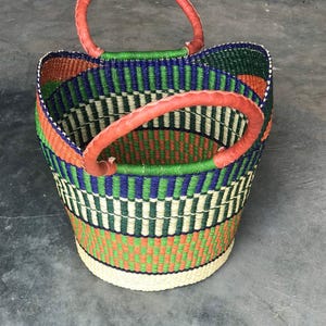 U Shopper Bolga koszyk, kosz spożywczy, duży kosz, okrągły kosz, koszyk rynku afrykańskiego, Bolgatanga