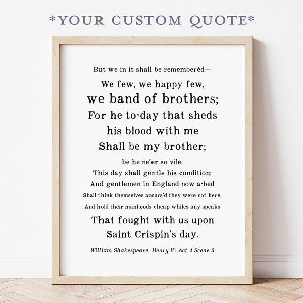 Custom Quote Framed Print personalized poem black and white wall art