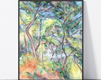 Paul Cezanne Trees Abstract wall art print of colorful painting of treetops Cezanne wall art print Cezanne painting of trees