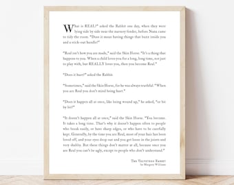 Velveteen Rabbit Quote Print, Literary Wall Art