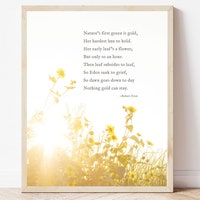 Nothing Gold Can Stay - Poem Print - Poetry Art - Robert Frost Poem - Etsy