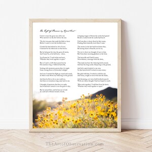 The Tuft of Flowers poem wall art print, Robert Frost Poetry, fall decor