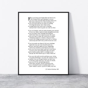 If Rudyard Kipling Poem Print Graduation Gift for Teenage Boy | Etsy