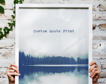 Custom Quote Print with Frame wall art print indigo blue decor Personalized quote custom inspirational quote poster custom quote sign framed