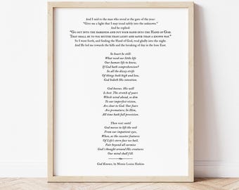 The Gate of the Year Poem Framed Print, New Year's Poetry, God Knows, Minnie Louise Haskins