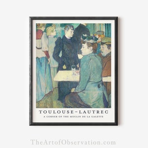 Lautrec wall art print Portrait French woman in a crowd Lautrec exhibition poster people painting Moulin Galette Henri de Toulouse-Lautrec