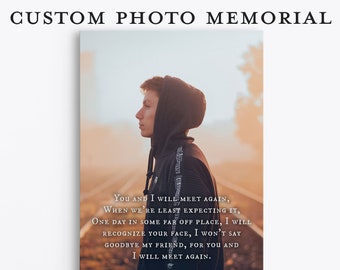 Loss of Brother sympathy gift personalized Custom Quote Photo Canvas or wall art print Personalized memorial gift with picture and text