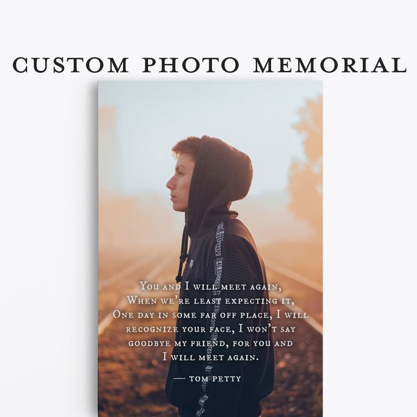 Loss of Brother sympathy gift personalized Custom Quote Photo Canvas or wall art print Personalized memorial gift with picture and text