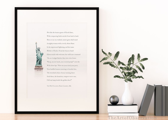 Citizenship Gift Statue of Liberty Poem Framed the New Colossus