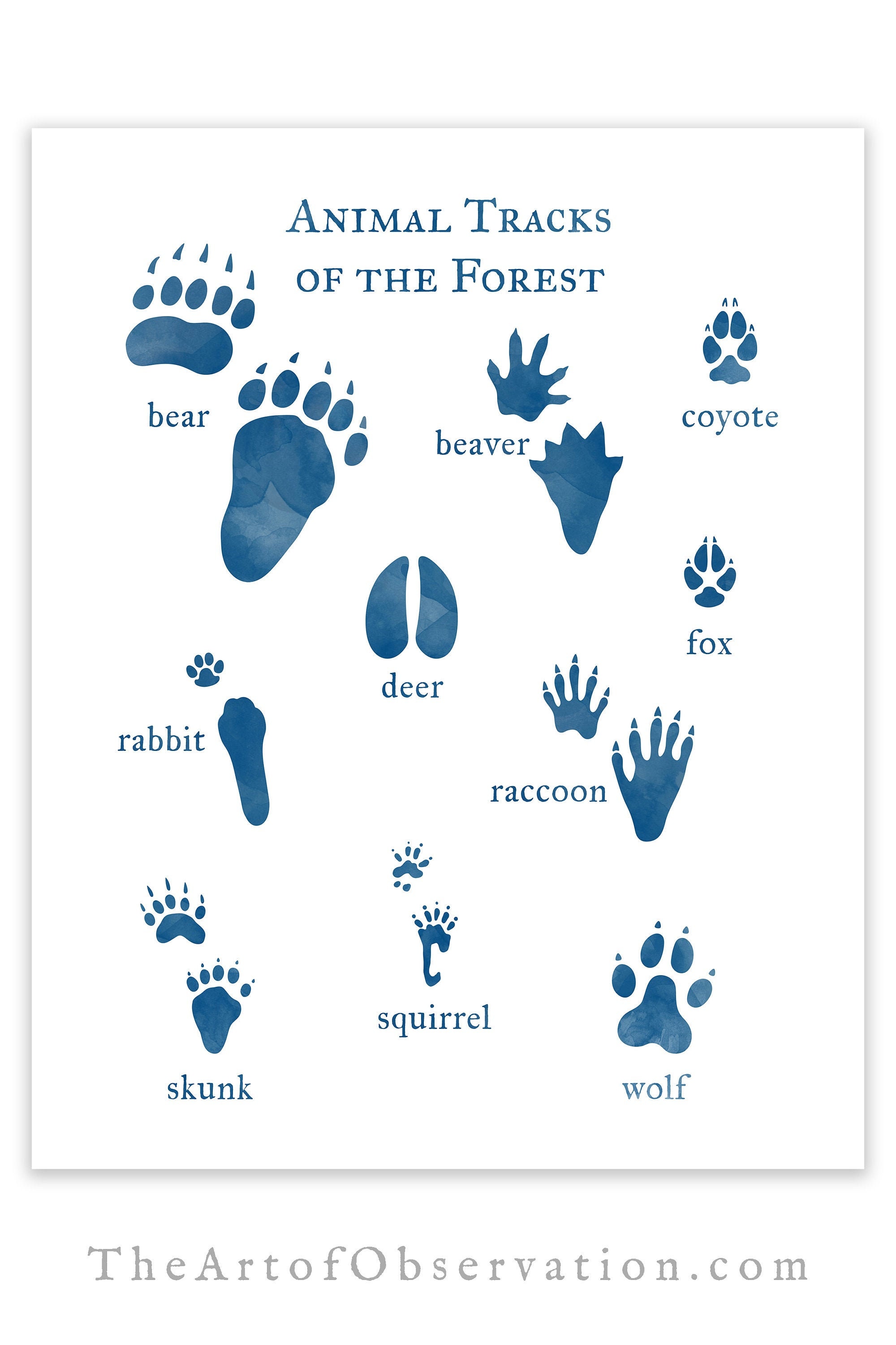 Animal Tracks Field Guide Woodland Themed Nursery D√©cor Wood Sign. Me –  Sawyer's Mill, Inc.