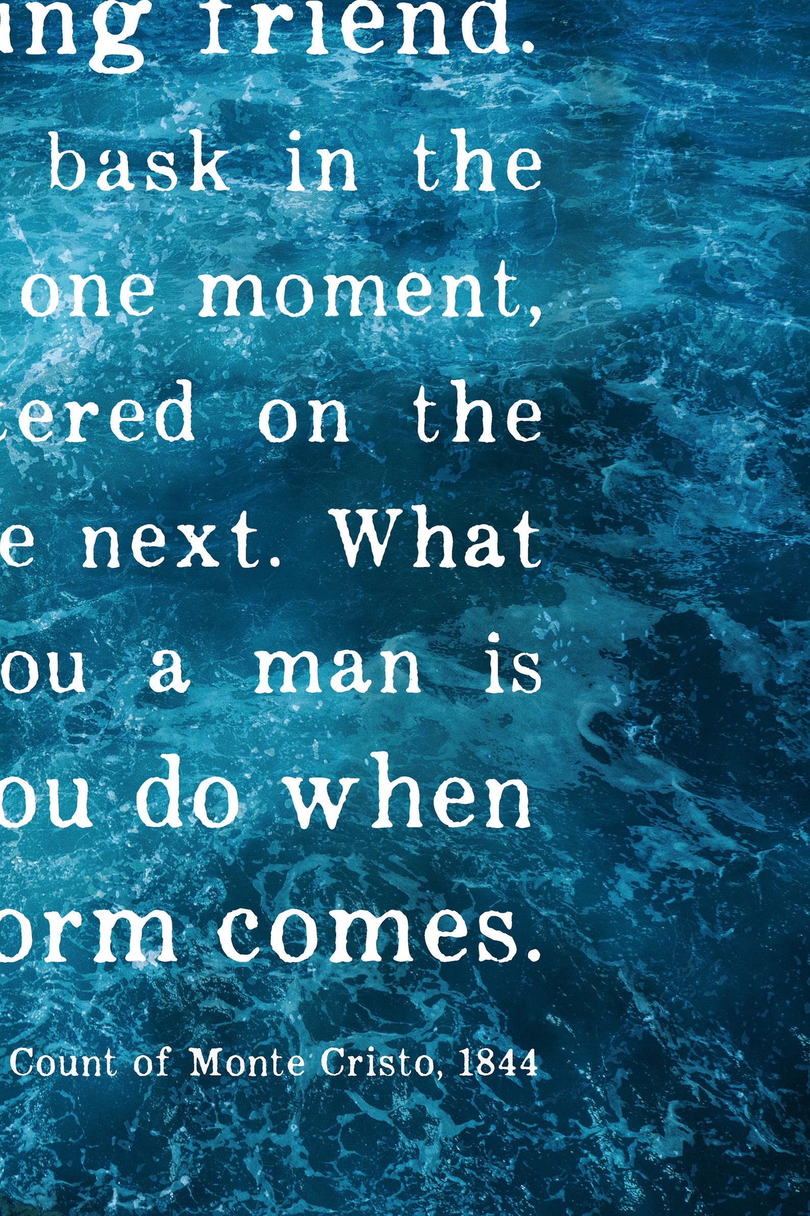 Count of Monte Cristo Quote Wall Art Print Alexandre Dumas Etsy