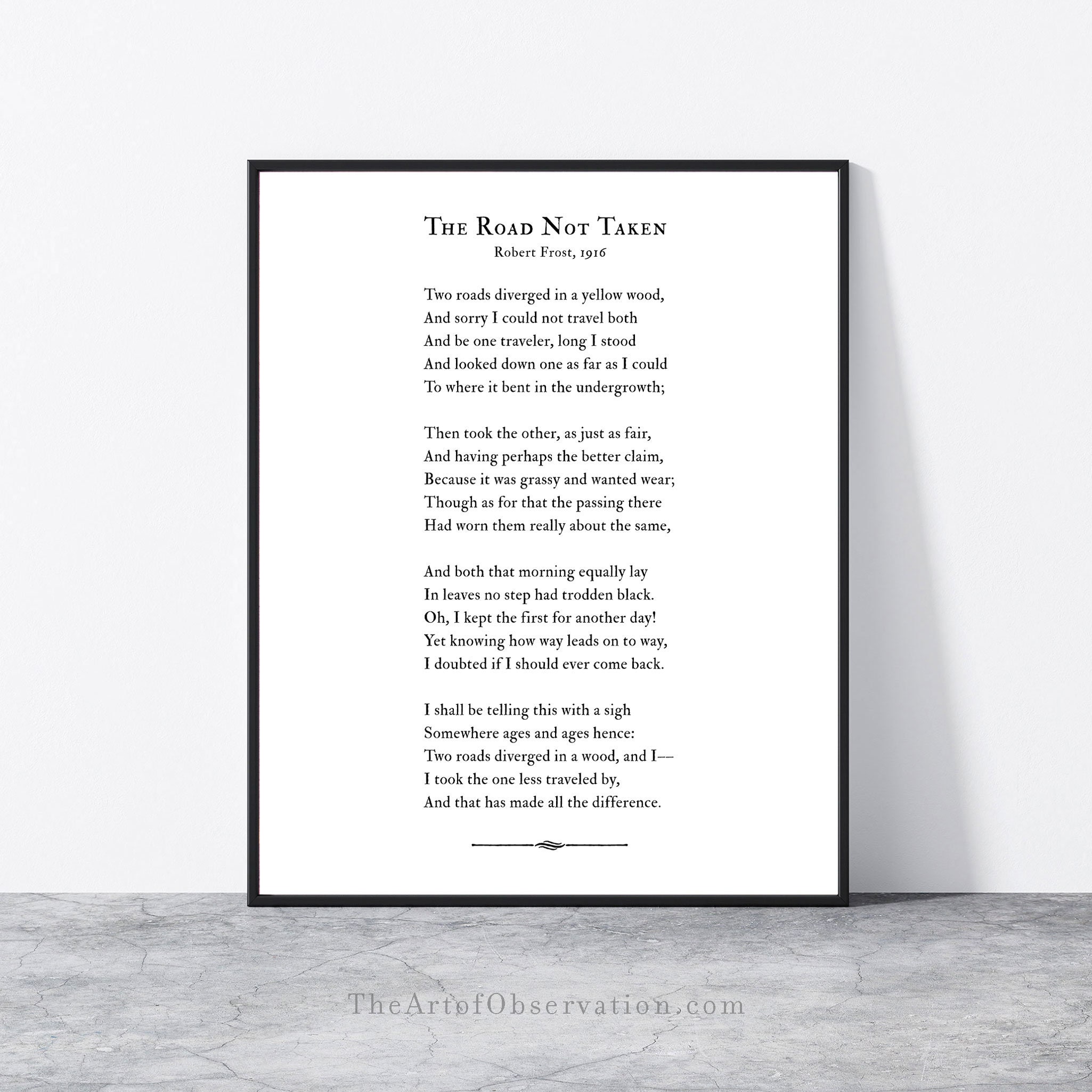The Road Not Taken Poem Wall Art Print Robert Frost Poetry - Etsy Canada