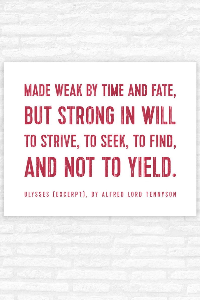 Alfred Lord Tennyson Quote Print Ulysses Poem To strive to Etsy