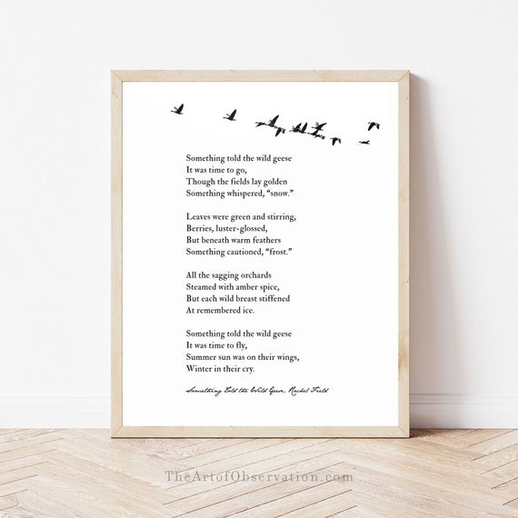 Wild Geese Poem Print Custom Poem Quote Wall Art Black and Etsy Wild Geese Poem Print Custom Poem Quote Wall Art Black and Etsy