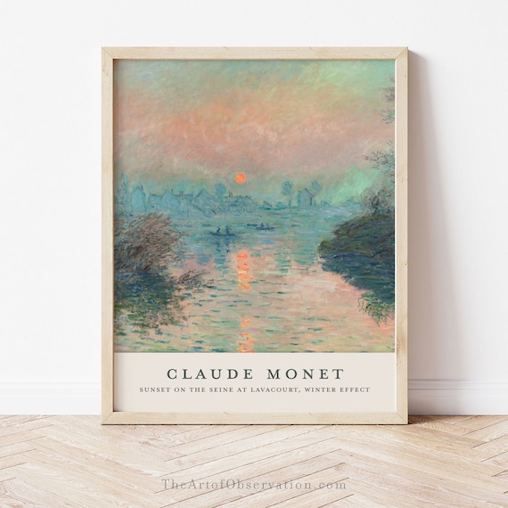 Monet Print Sunset on the Seine at Lavacourt Winter Effect Claude
