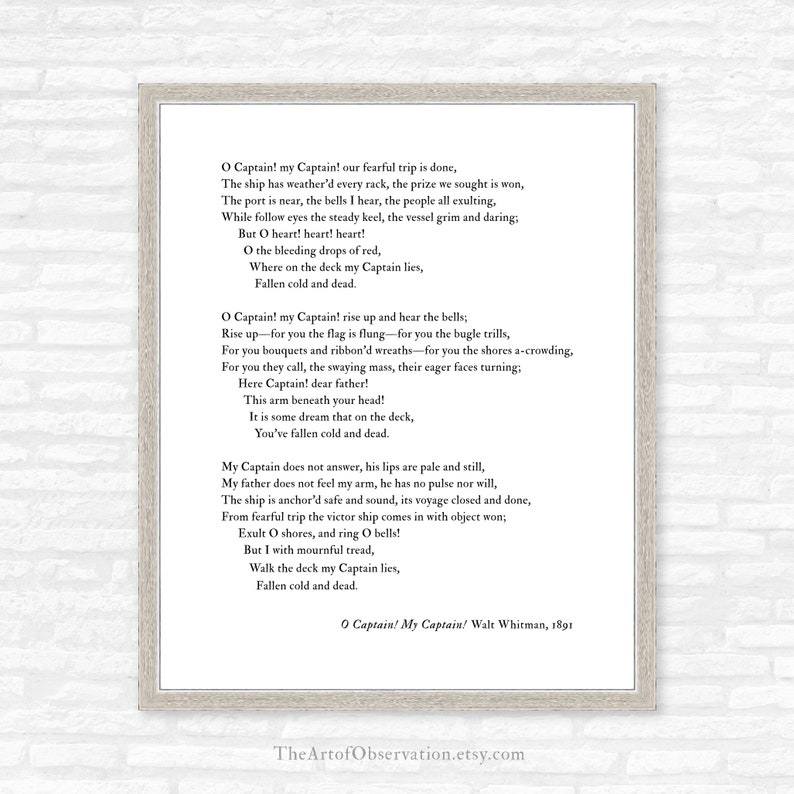 poem o captin my captain poem o captin my captain