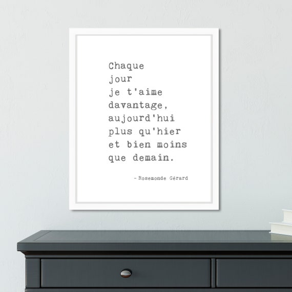 French Quote Wall Art Love Poem Print | Etsy