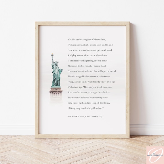 Citizenship Gift Statue of Liberty Poem Framed the New Colossus