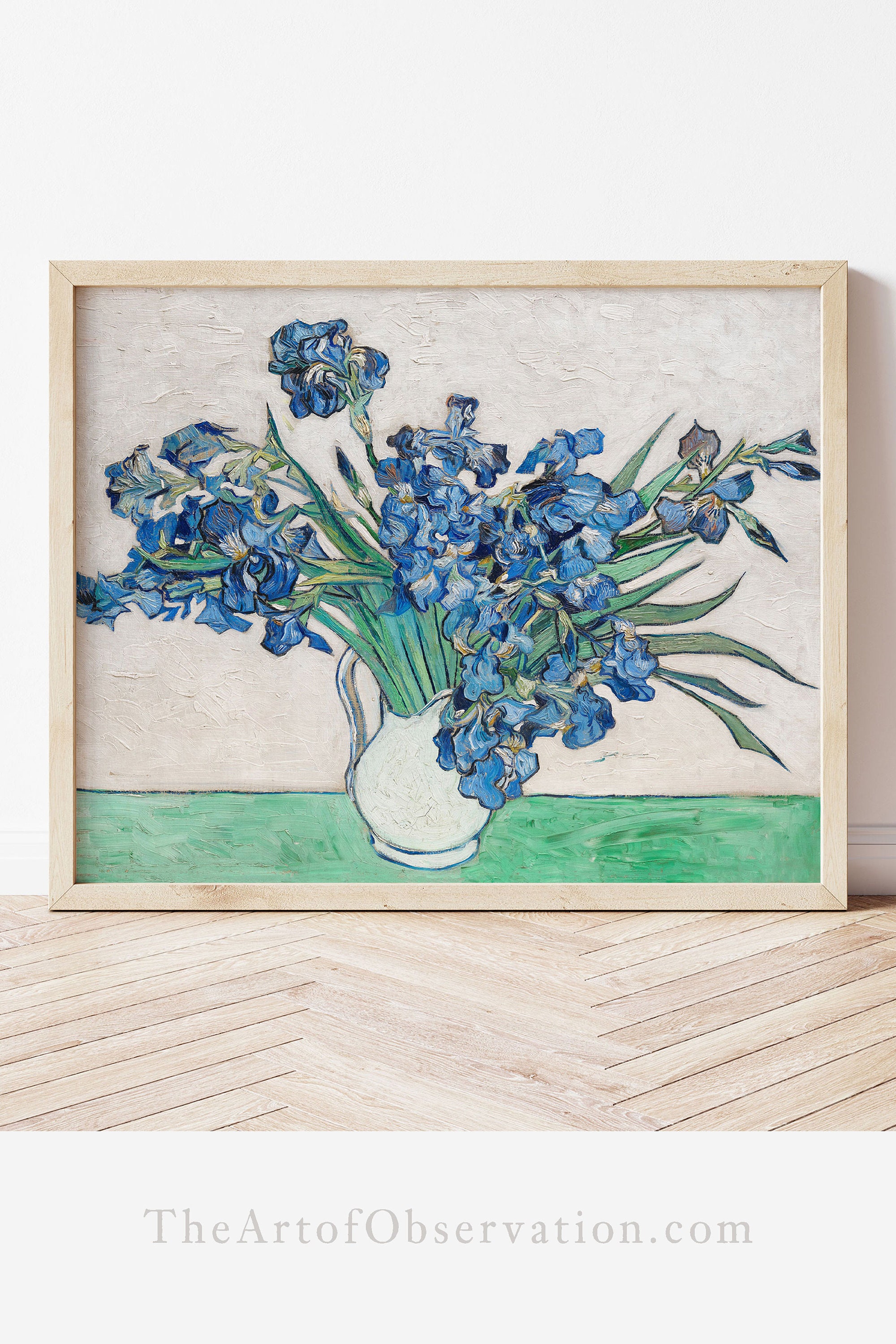 Irises Van Gogh Floral Painting Still Life of Purple Flowers | Etsy
