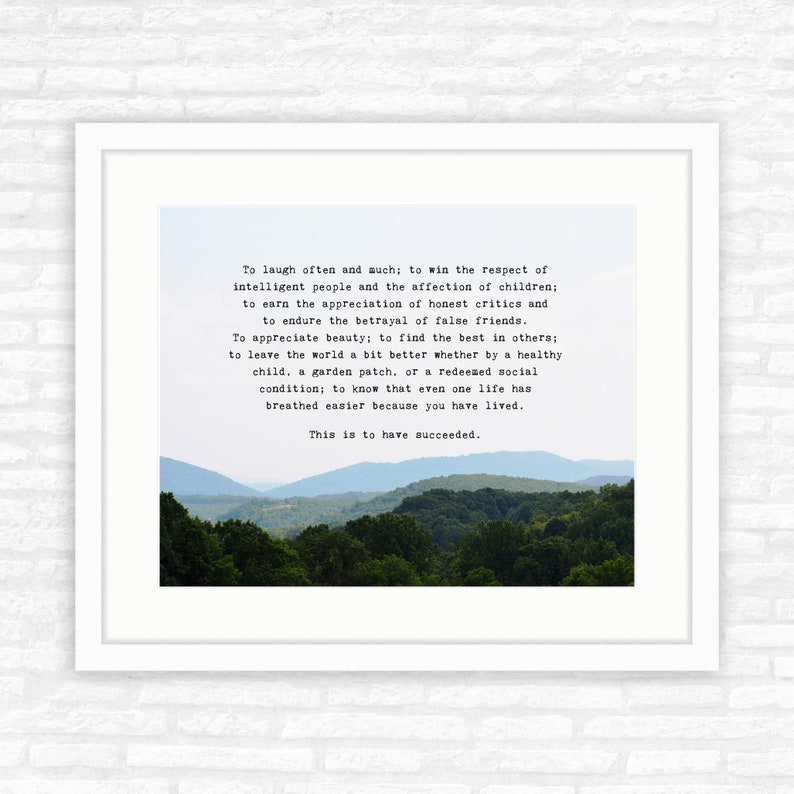 Emerson quote about success Inspirational gift for her