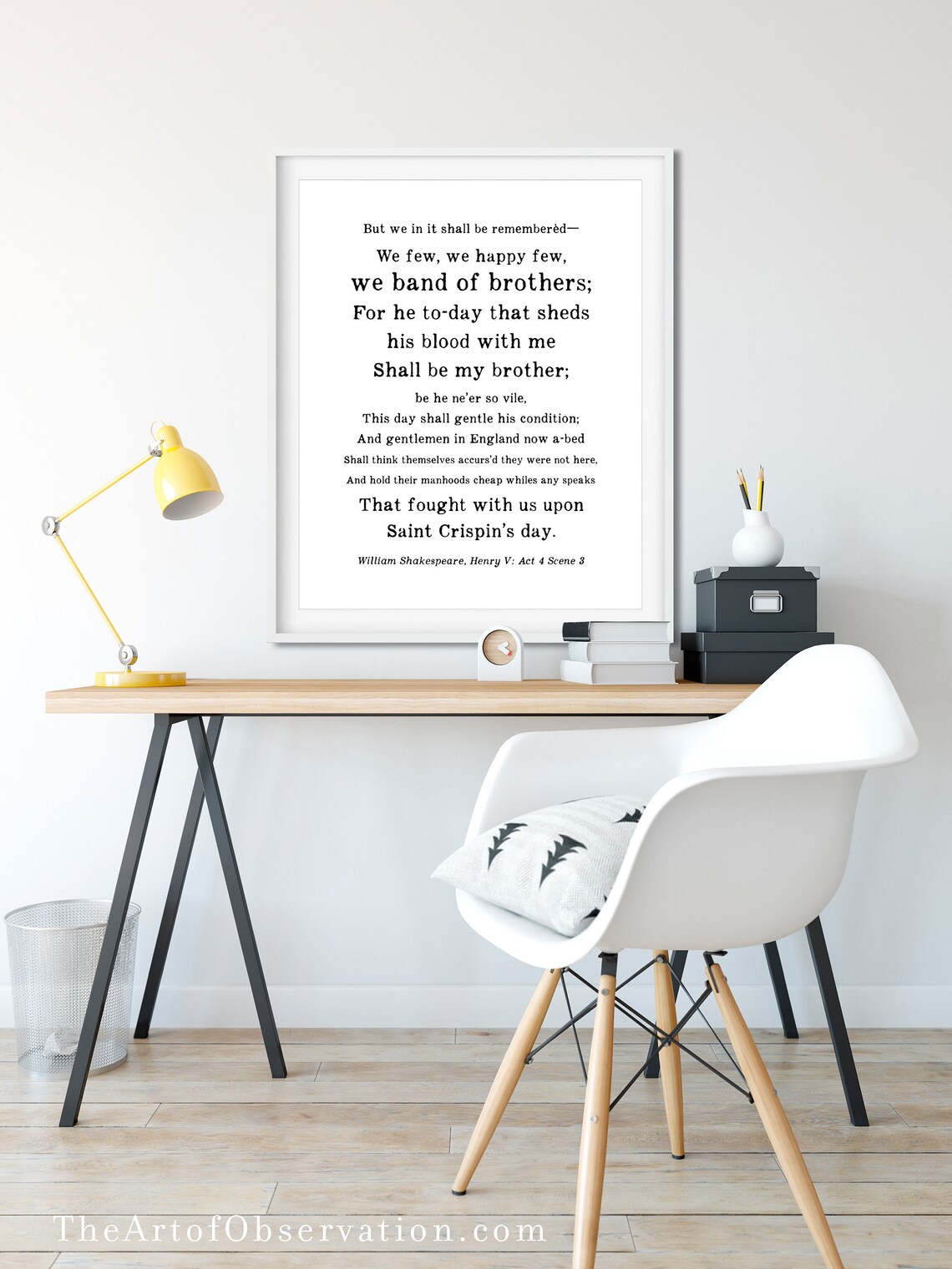 Shakespeare Quote Print We band of brothers Henry V Etsy