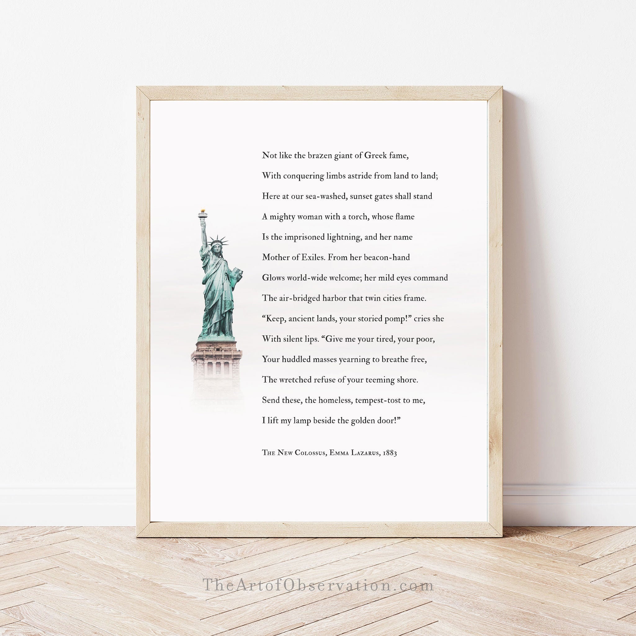 The New Colossus Poem Print Citizenship