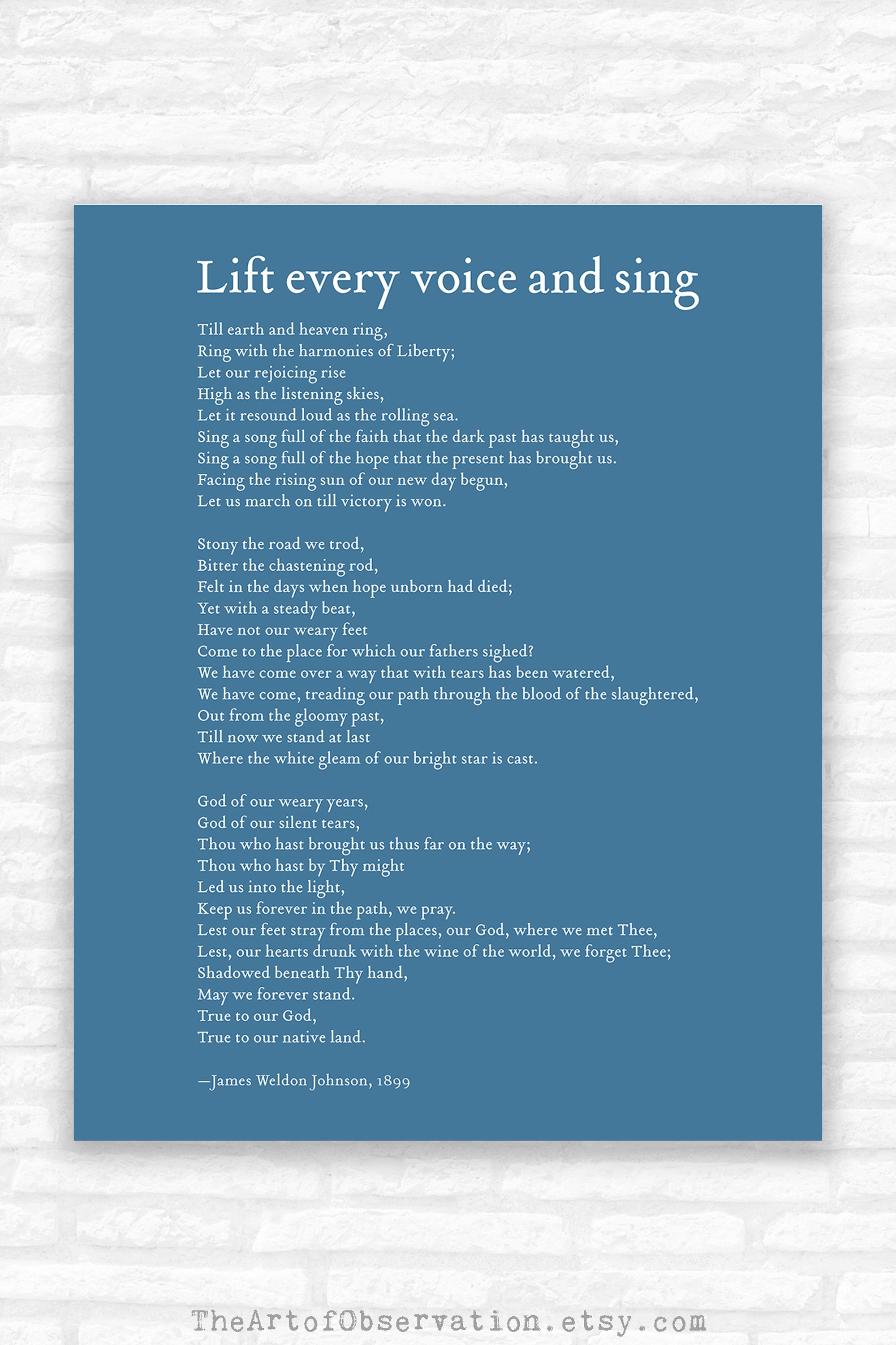 Lift Issue Examples Sing Lift Every Voice and Sing Framed Print Poem Wall Art James Weldon ...