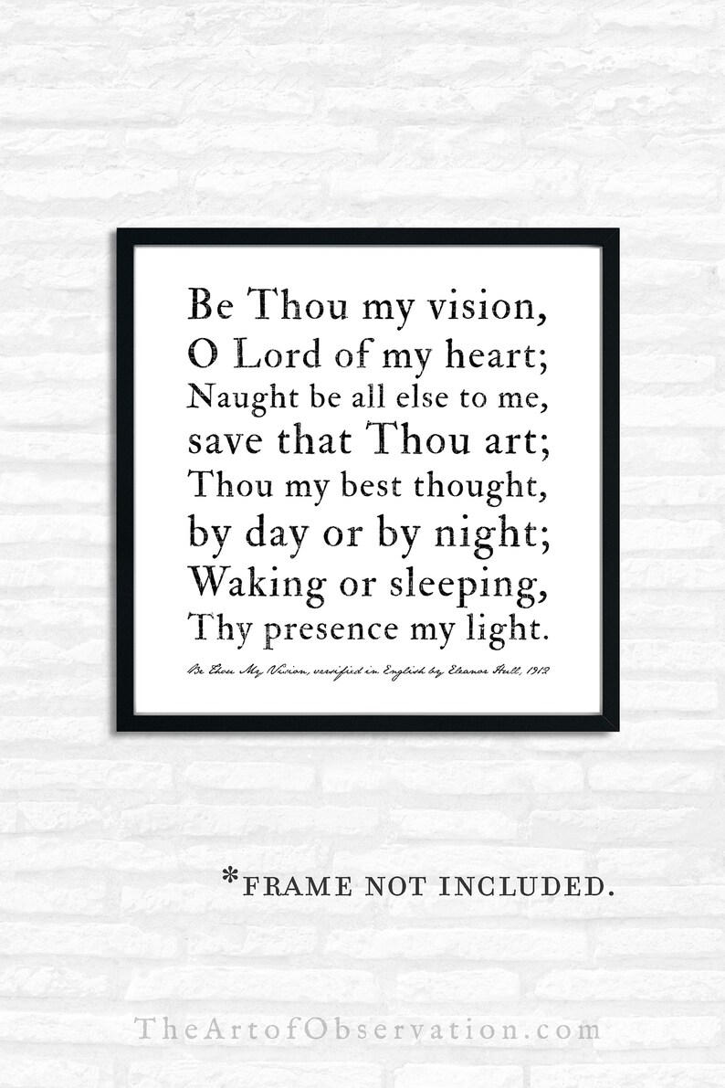 Be Thou My Vision Print Hymn Lyrics Wall Art Print Christian Etsy