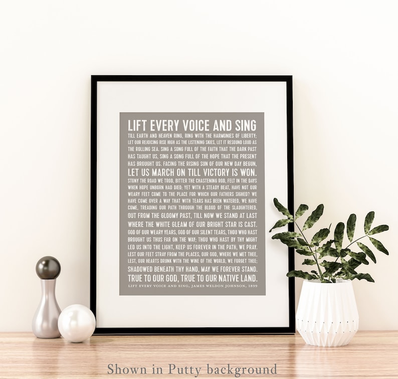 Lift Every Voice and Sing Poem Wall Art Print Civil Rights Etsy